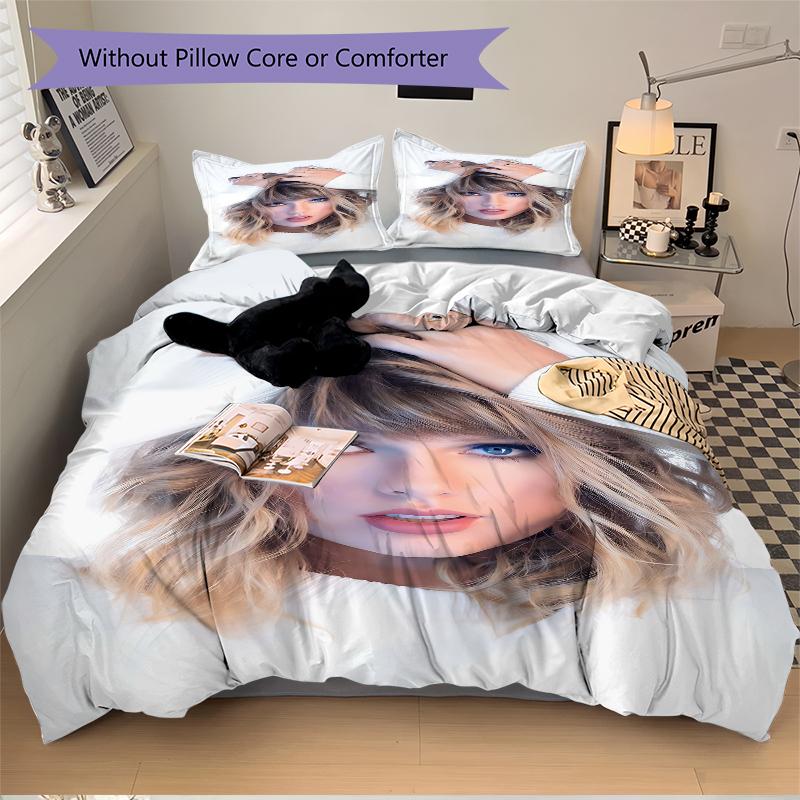 3-teilige Taylor Swift Frisur Bettwäsche-Sets Für Alle Größen Neu 3D-Druck Bettbezug Bettdecke Bettbezug Kissenbezug Schlafzimmerdekoration