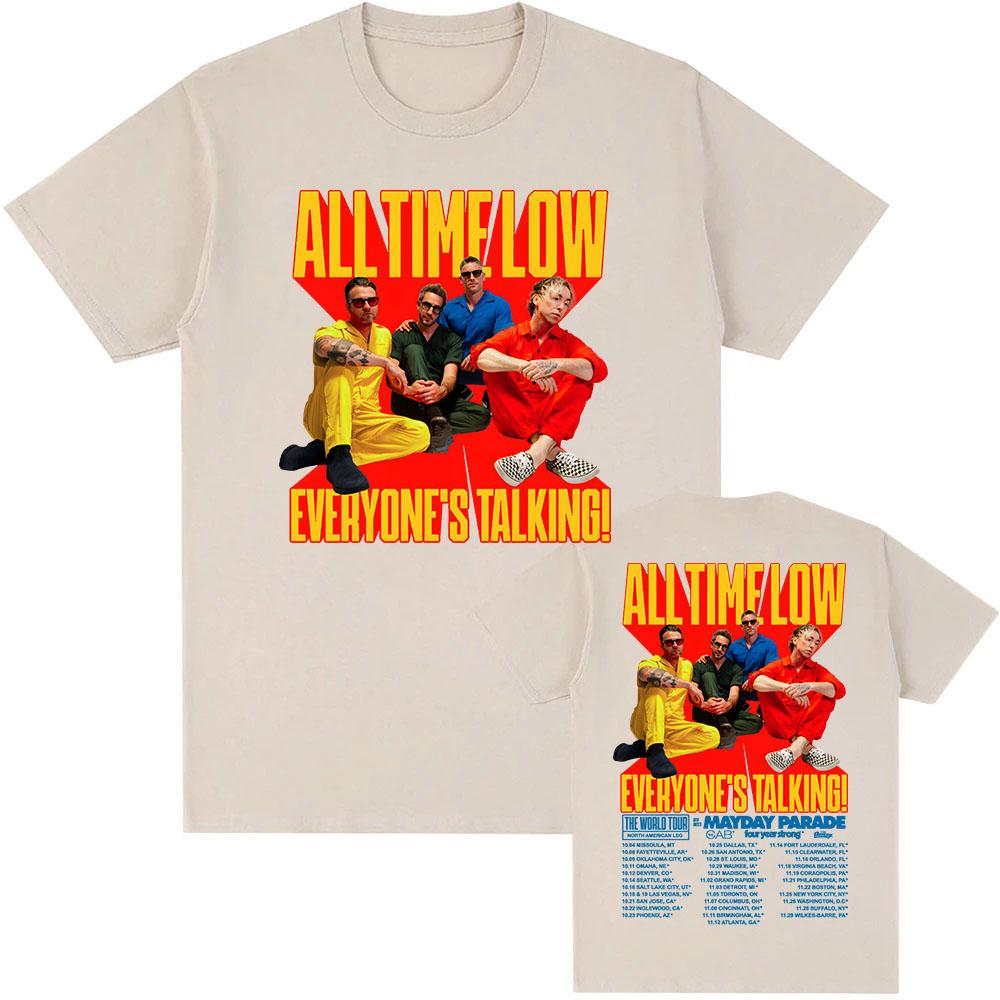 ALL TIME LOW Tričko z turné Everyone's Talking s krátkým rukávem, ležérní bavlněné tričko, módní volné pánské dámské oblečení, grafické tričko