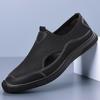 Fashion Mens Slip On Walking Shoes Mens Hollow Out Loafers Luxury Brand Men Casual Flats Male Comfortable Beach Sandals Driving Shoes