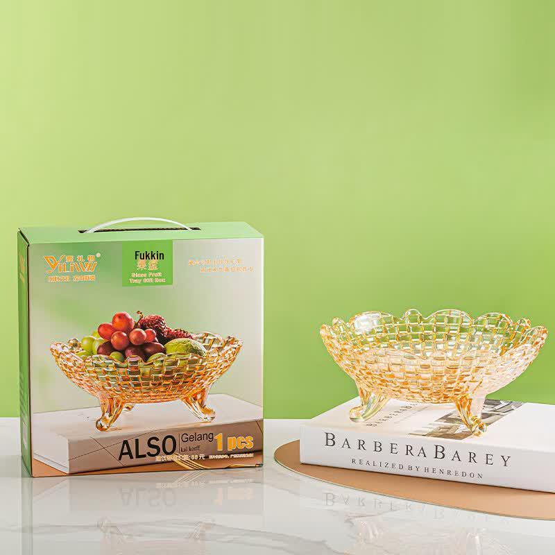 European Style Gilded Glass Fruit Bowl