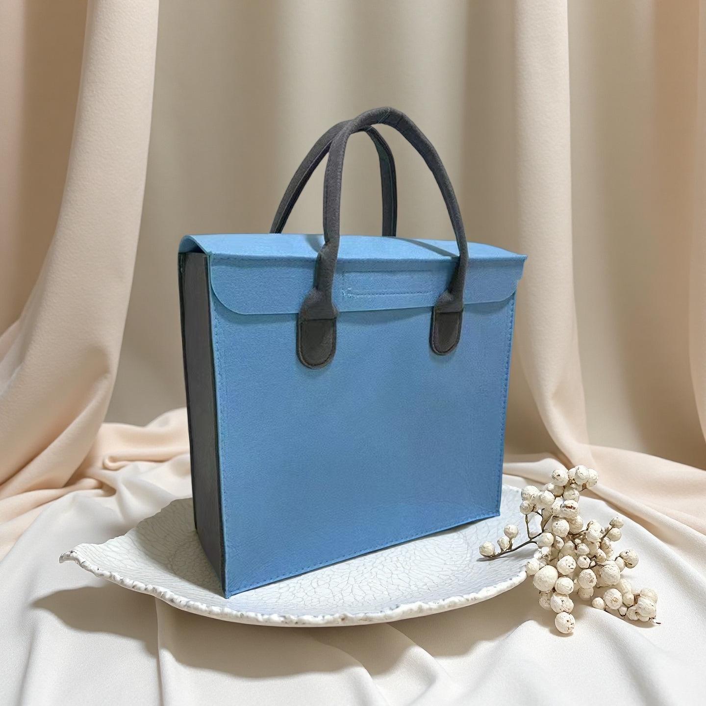 Wood-Toned Large Capacity Eco-Friendly Felt Tote Bag