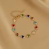 1PC Candy Color Heart Beaded Bracelet for Women, Simple Fashion Bracelet for Girlfriend, Valentine‘s Day Gift Random Heart Color