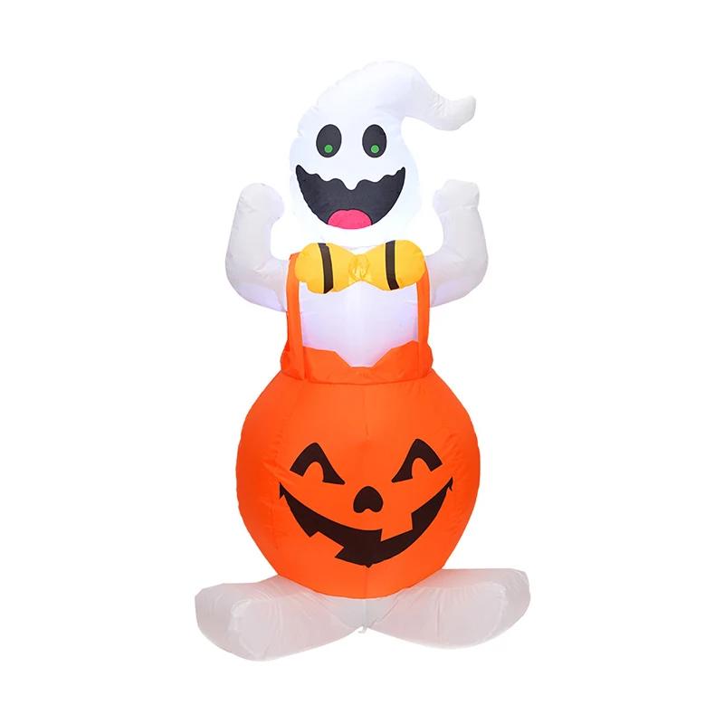 

LED Inflatable Halloween pumpkin inflatable model 1.2m strap pumpkin ghost Halloween decoration garden courtyard lawn lamp UK Plug