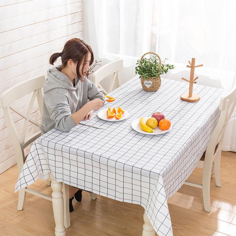 Home Small Fresh Square Waterproof Tablecloth Easy To Clean Living Room Table Oilproof Anti-Scald PVC Tablecloths