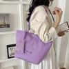 Jelly Color Pvc Clear Tote Bag Women Commute Shoulder Bag Large Capacity Waterproof Shopper Pouch Transparent Top Handle Handbag