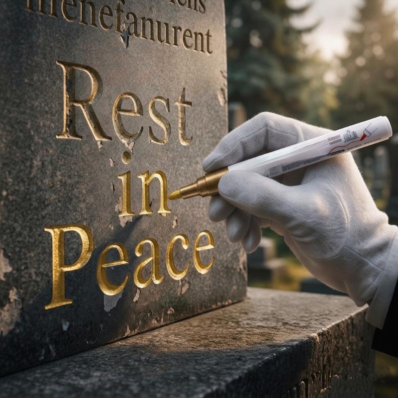 Multifunctional Tombstone Marker Pen Restores Faded Text On Tombstones And Granite Surfaces Weather-Resistant Quick-Drying Pen