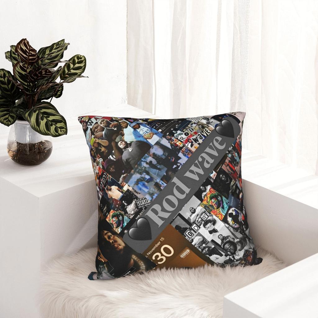 Printed Rod Wave Hip Hop Rapper Pillowcase Polyester Cushion Cover Decorative Singer Music Pillow Case Cover Home Zipper