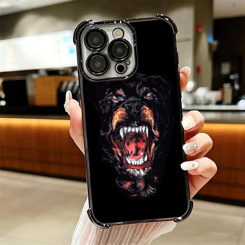 Rottweiler Dog Soft Phone Case For iPhone 15 16 17 Air 14 Pro Max 16E Plus 13 12 Mini Plating Anti-Fall Fundas