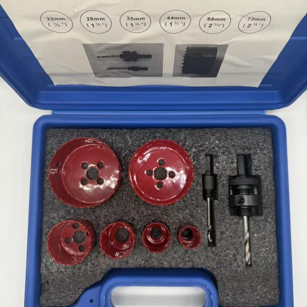 M42 Bimetal Hole Saw Set for Aluminum, Steel, Iron, and Gypsum Board.