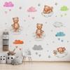 Wall Stickers Cartoon Bear Clouds Stars Hearts Kids Room Decor Nursery Wall Art Living Room Home Wall Decal Removable Wall Decor