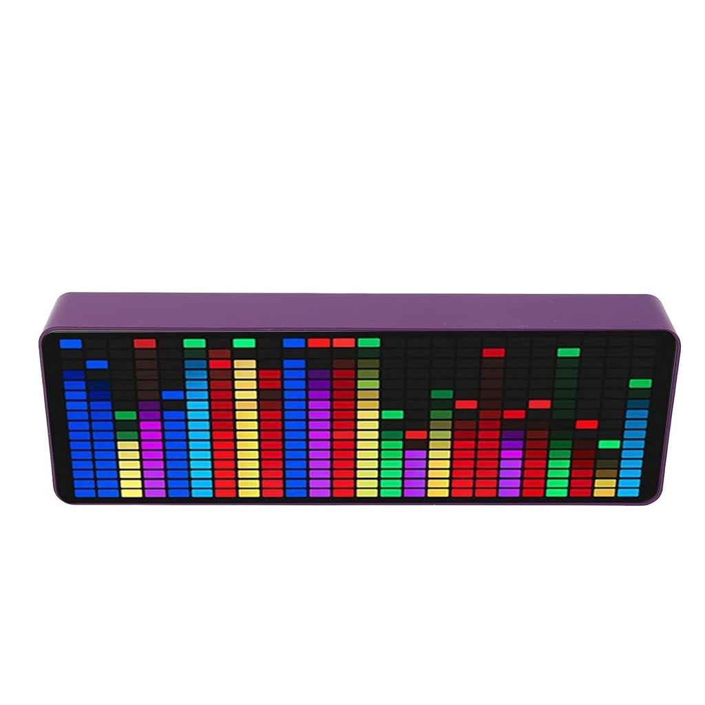 LED Music Spectrum Analyzer, 5VUSB Music Voice Rhythm Spectrum Display, 384 LEDs Clock 20 Dynamic 7 Colors RGB Colorful 1624 Segment Rhythm Light