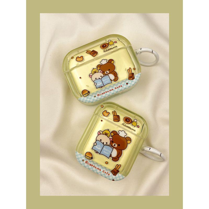 

Case Airpod3 for Apple Pro Earphone Case IPod Second Generation Wireless Bluetooth 1 Third Generation Aipods2 Fourth Generation 4 Fifth Generation 5 airpods pro2 [Cartoon reading easy bear] send Hook