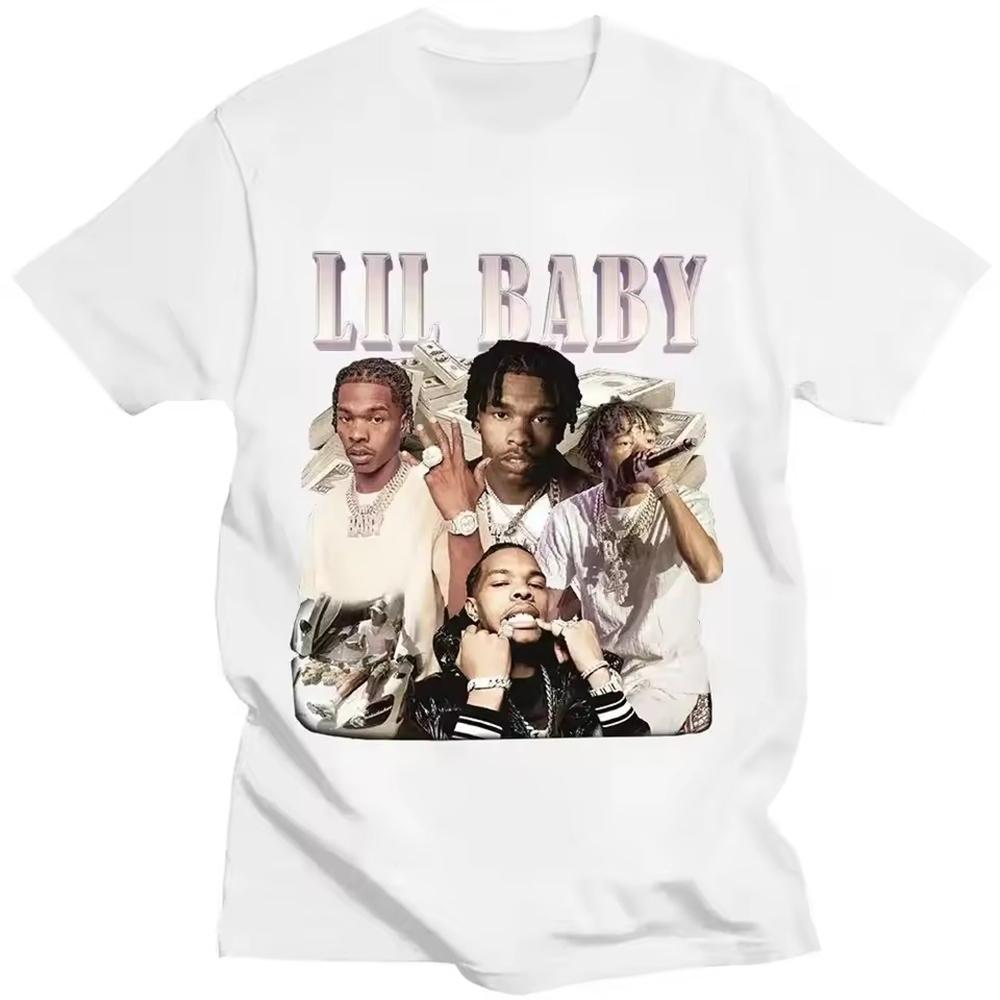 Hip Hop Rapper Lil Baby Graphic Print Unisex Clothing Tee Shirt Homme New Short Sleeve Round Neck Printing Pullover TShirt 50384