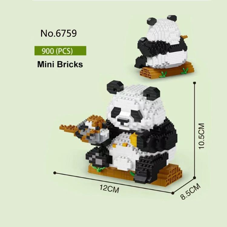 Urocze Panda Mikro Klocki Kawaii Zwierzę Zoo Edukacyjne Dekoracje Zabawki Ćwiczą zdolności manualne dla Dzieci