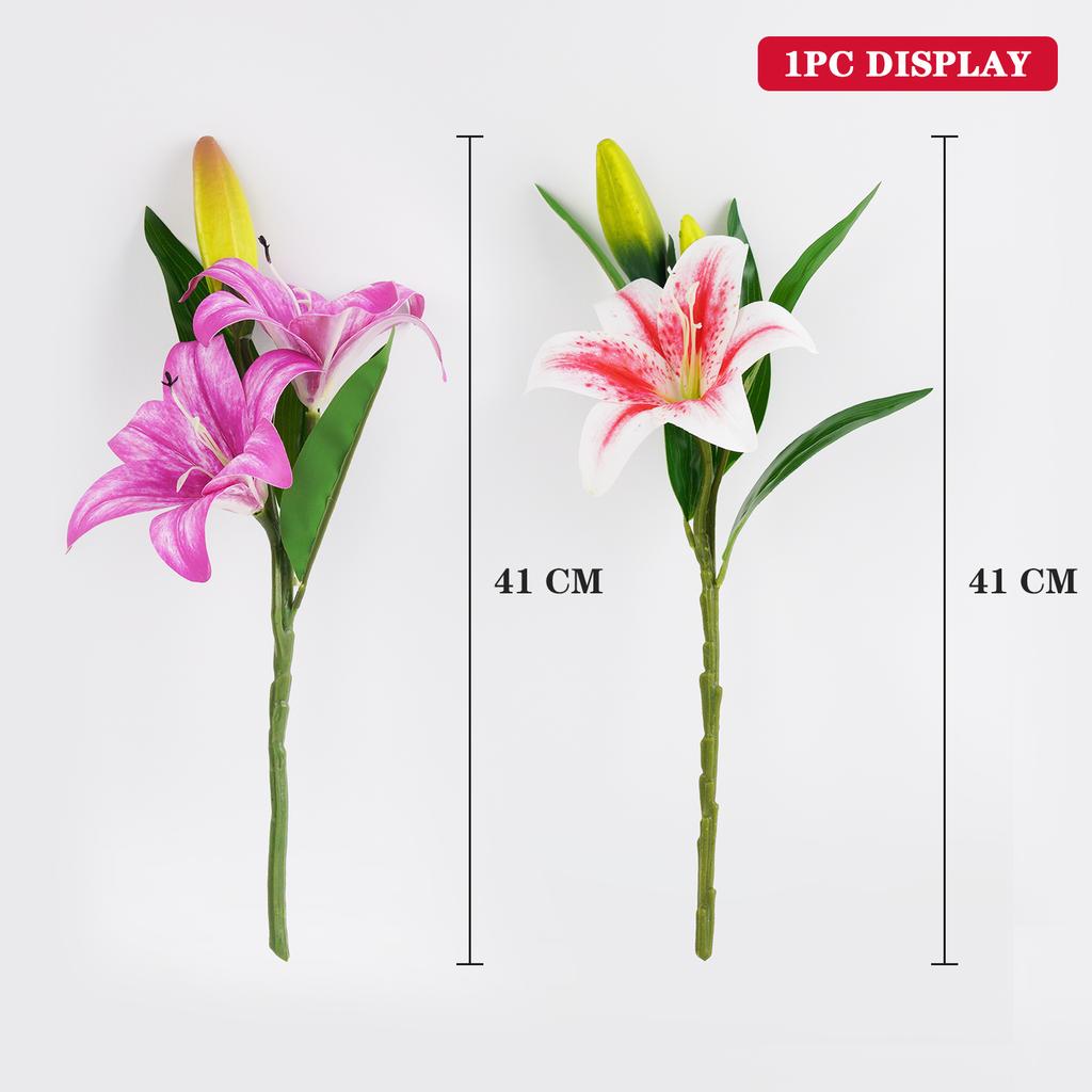 41cm Artificial Flowers Silk Lily Bouquet DIY Creative Bouquet As Gift for Friends Teach & Fresh Living Room Decoration