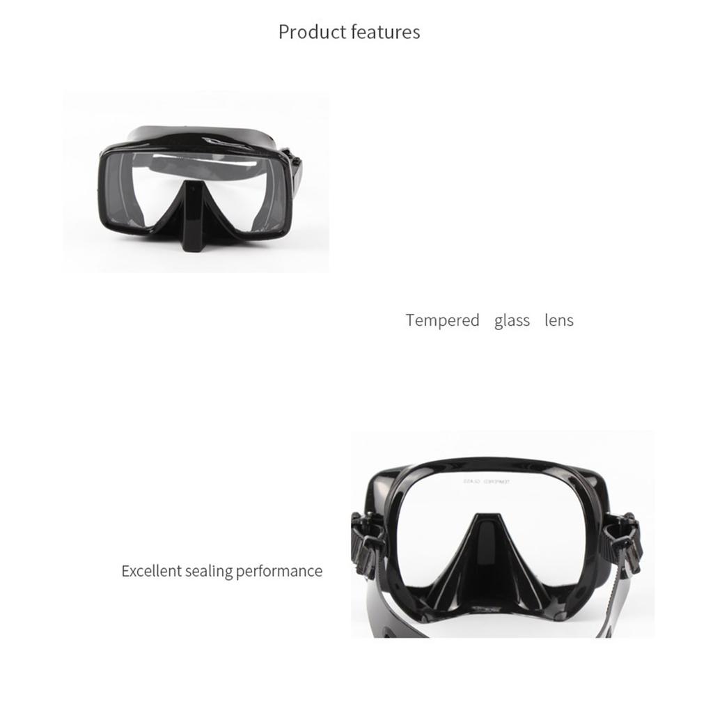 Adult Scuba Diving Mask Tempered Glass High Defination Swimming Goggles with Nose Cover Snorkel Gear Freediving Swim