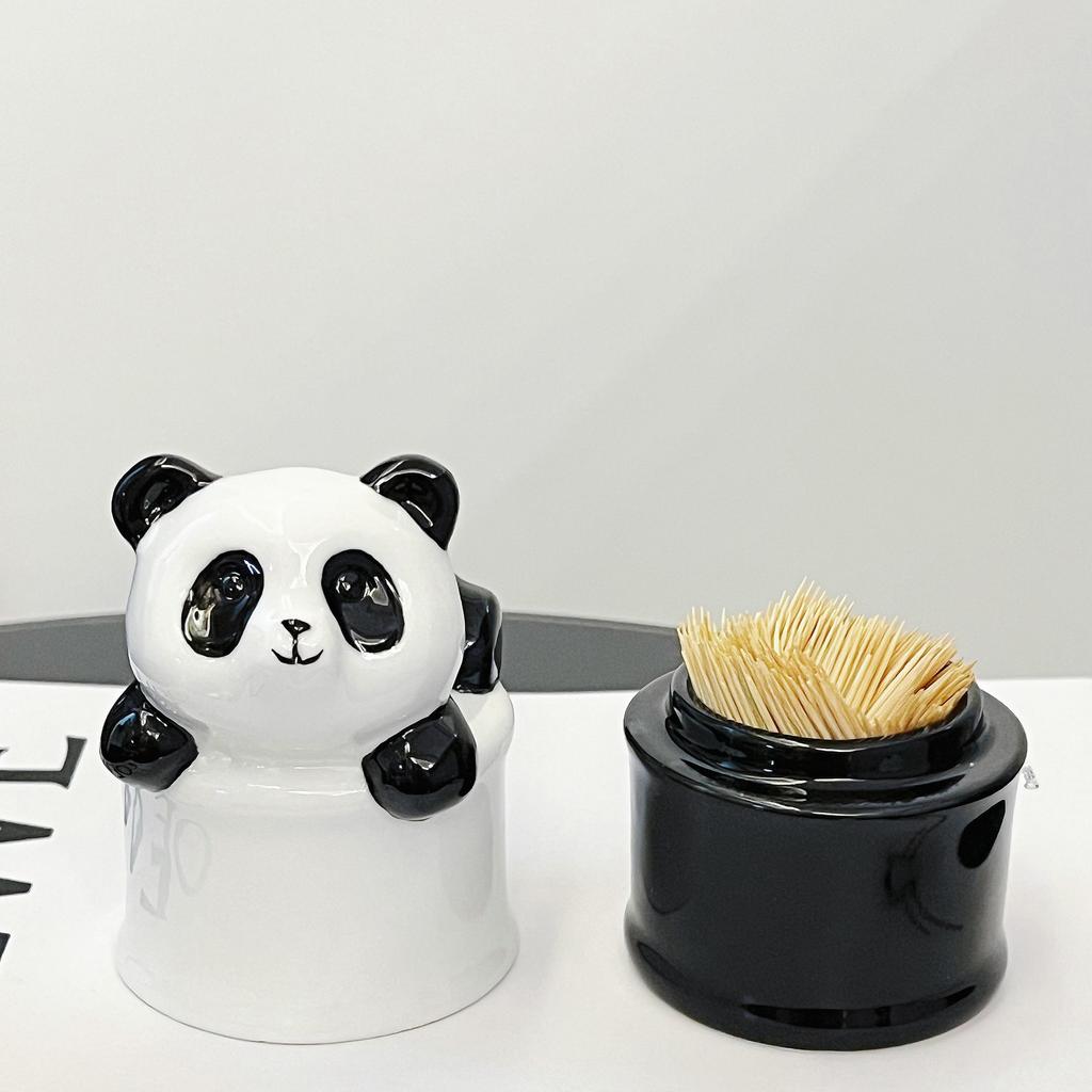 1Pcs Animal and plant Themed Ceramic Toothpick Holders,Pandas, Octopuses, Puppies, and Corn