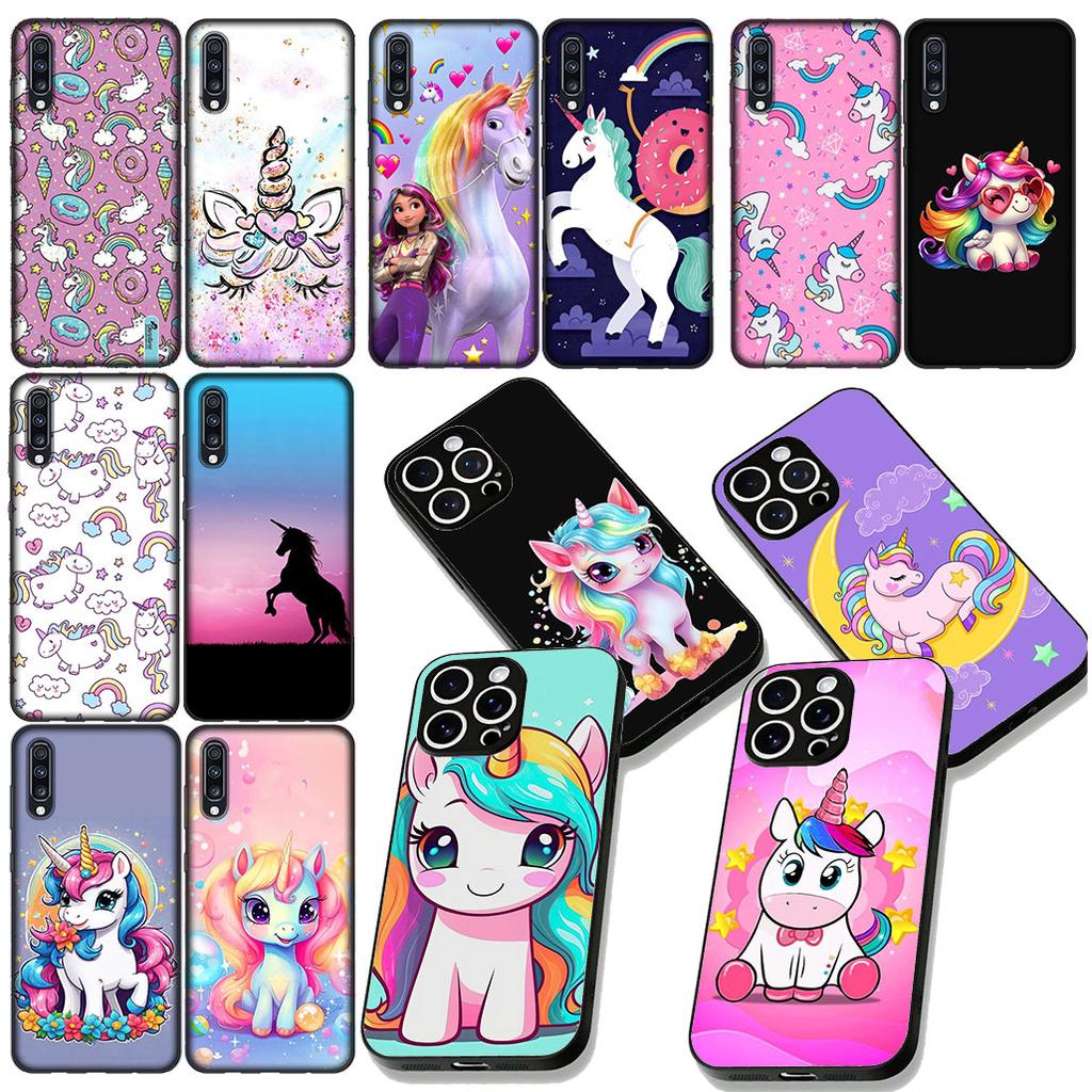 Rainbow Unicorn Anime Cartoon Horse Casing Cover for Samsung Galaxy S25 Edge S24 S23 FE Plus Ultra A16 A15 A55 A57 5G Phone Case