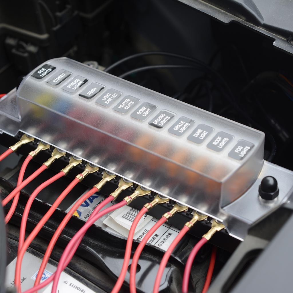 1 Unit 12 Boxes Fuse Box Fuse Marine Led Indicator Fuse Panel Cover and Fuse Automatic Replacement Fuse Block Directed Copper Screw
