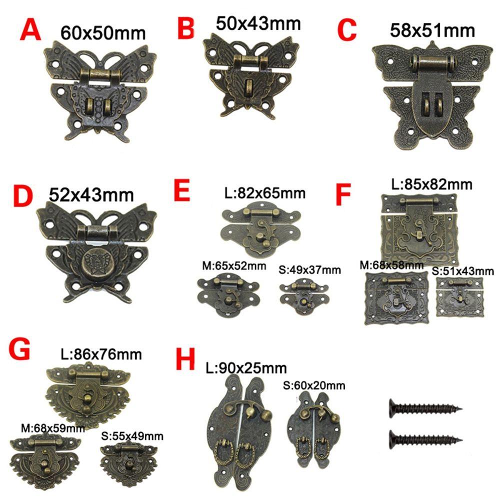 Jewelry Box Hardware Decorate Brass Household Gift Box Furniture  Lock Clasp Lock Buckle Hasps