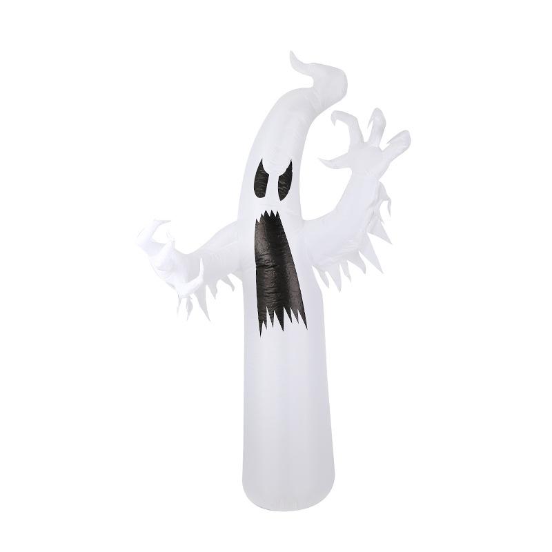 8FT Halloween White Ghost Inflatable Air Model with LED Light Festive Flash Screen Effect Party Novelties