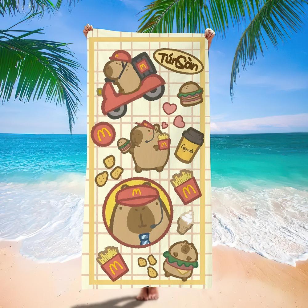 Capybara Towel Microfiber Beach Towel Absorbent Quick dry Soft Yoga Swimming Resort Mountain Climbing Towel