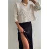 Leopard Pattern Satin Midi Length Brown Skirt