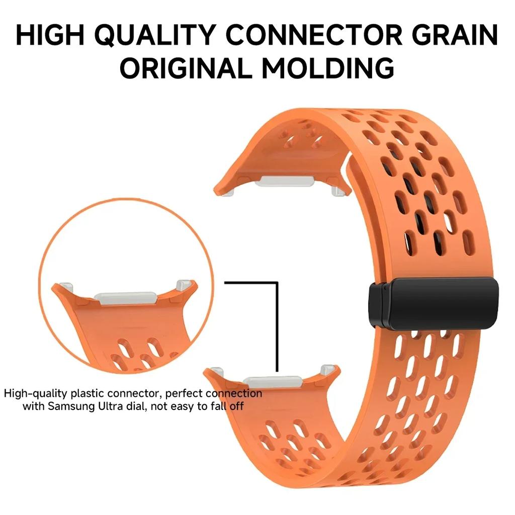 Magnetic Silicone Strap for Samsung Galaxy Watch Ultra 47mm No Gaps Sport Band Correa Bracelet For Galaxy Ultra 47 Mm Watchband