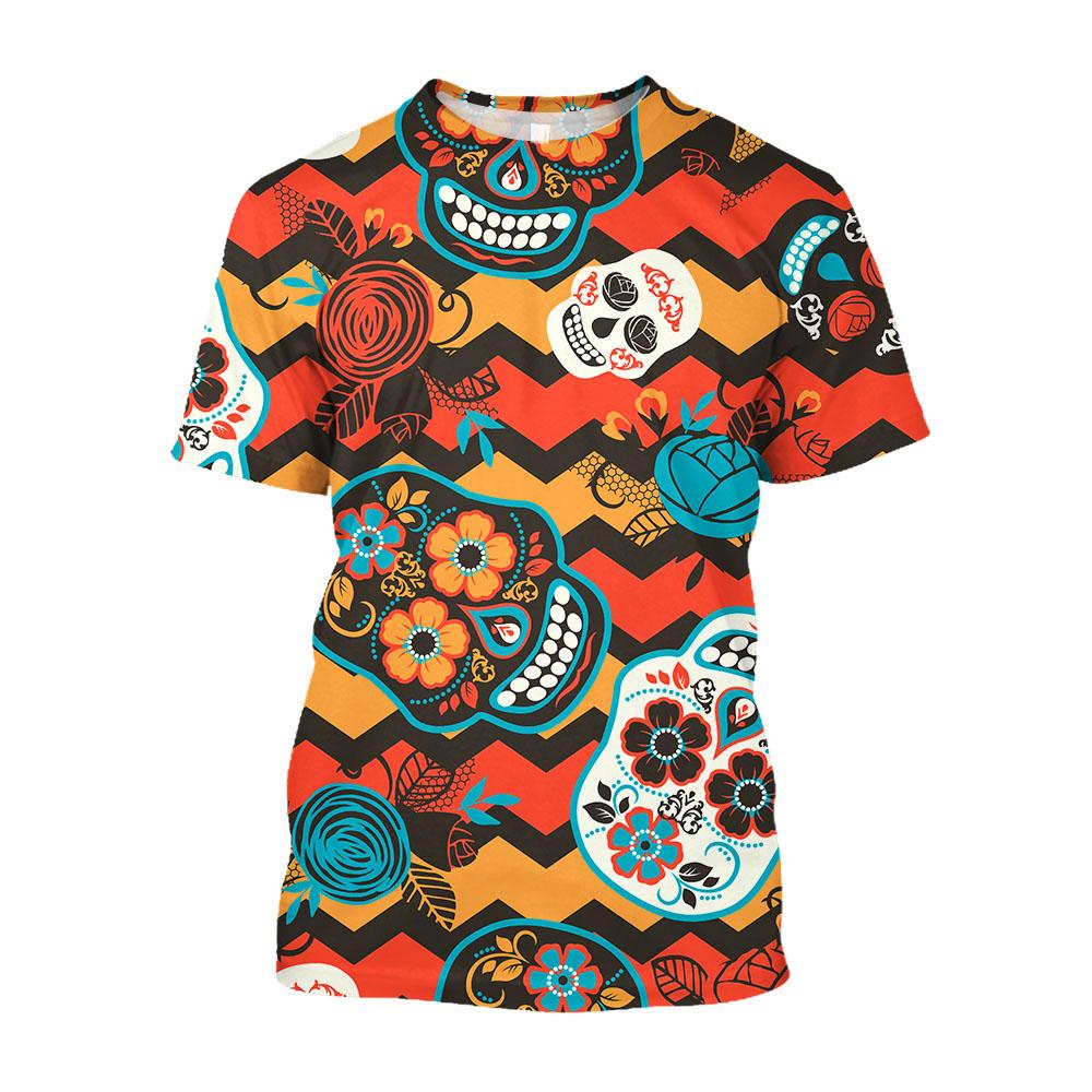 

Jumeast 3D полосатый череп призрак принт футболка оверсайз готика футболка мужская уличная одежда темная академия хэллоуин фестивальная одежда