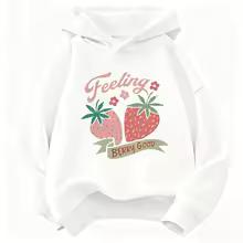 Fashion Strawberry Design Hoodie Kids Children's Sweatshirt Hoody Girls Casual Hoodies Hip Hop Clothes Sweet