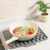 Non-Slip Silicone Sink Mat Built-in Drain Design Dish Drying Tray Water Drip Catcher  Hot Pots Pans