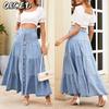 Women's Fashion Casual Solid Color Print Skirt