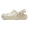 Crocs Baya Lined Fuzz Strap Clogs EVA Comfortable Everyday Sandals Unisex White Plush Part Non-Removable