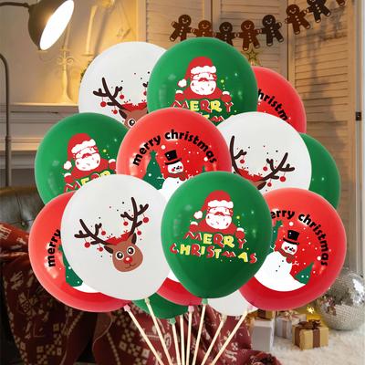 16pcs 12inch Happy New Year Merry Christmas Decoration Latex Balloons Xmas 2024 New Year Navidad Party Decor Air Helium Balls