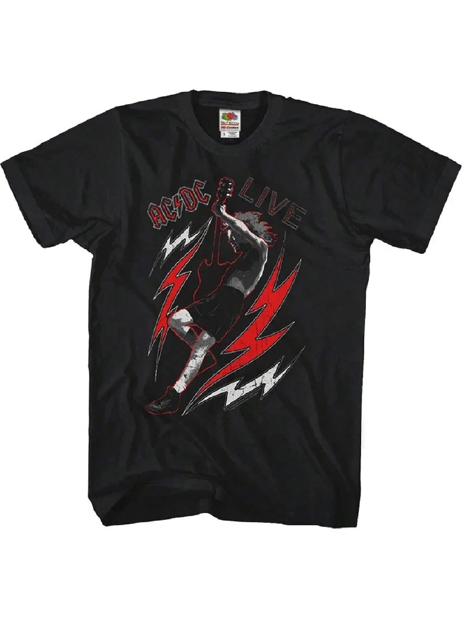 

Camiseta clásica de los 80 con estampado de AC, camiseta holgada de algodón de hip hop para hombres y mujeres, XXXXXL чёрный