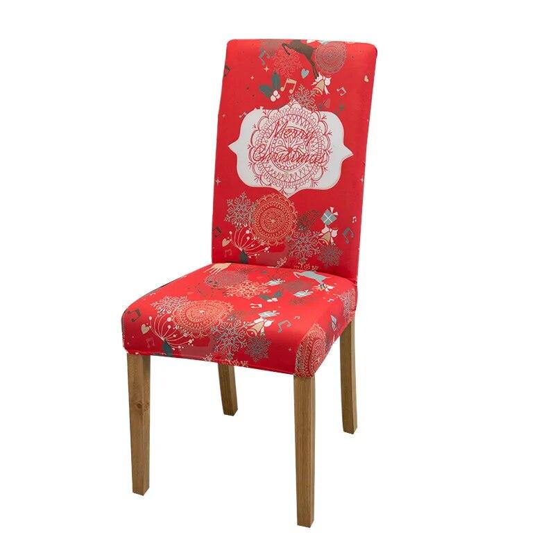 

Еластичний чохол для обіднього стільця для кухонних чохлів Різдвяний різдвяний спандекс Подушка для стільця Зелене листя Захист сидіння 2pcs