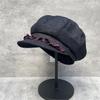Medieval Retro Niche Design Lace High-End Denim Octagonal Hat Children'S Autumn Face Small Cloud Beret