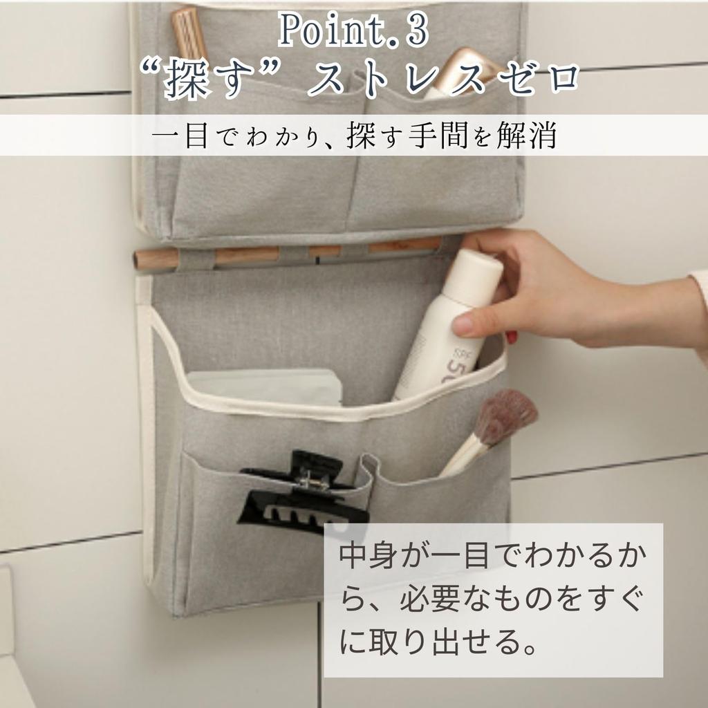 All Trust Wall Hanging Door Hanger Small Item Set of 2 Pocket, Pocket, Storage, (Gray)