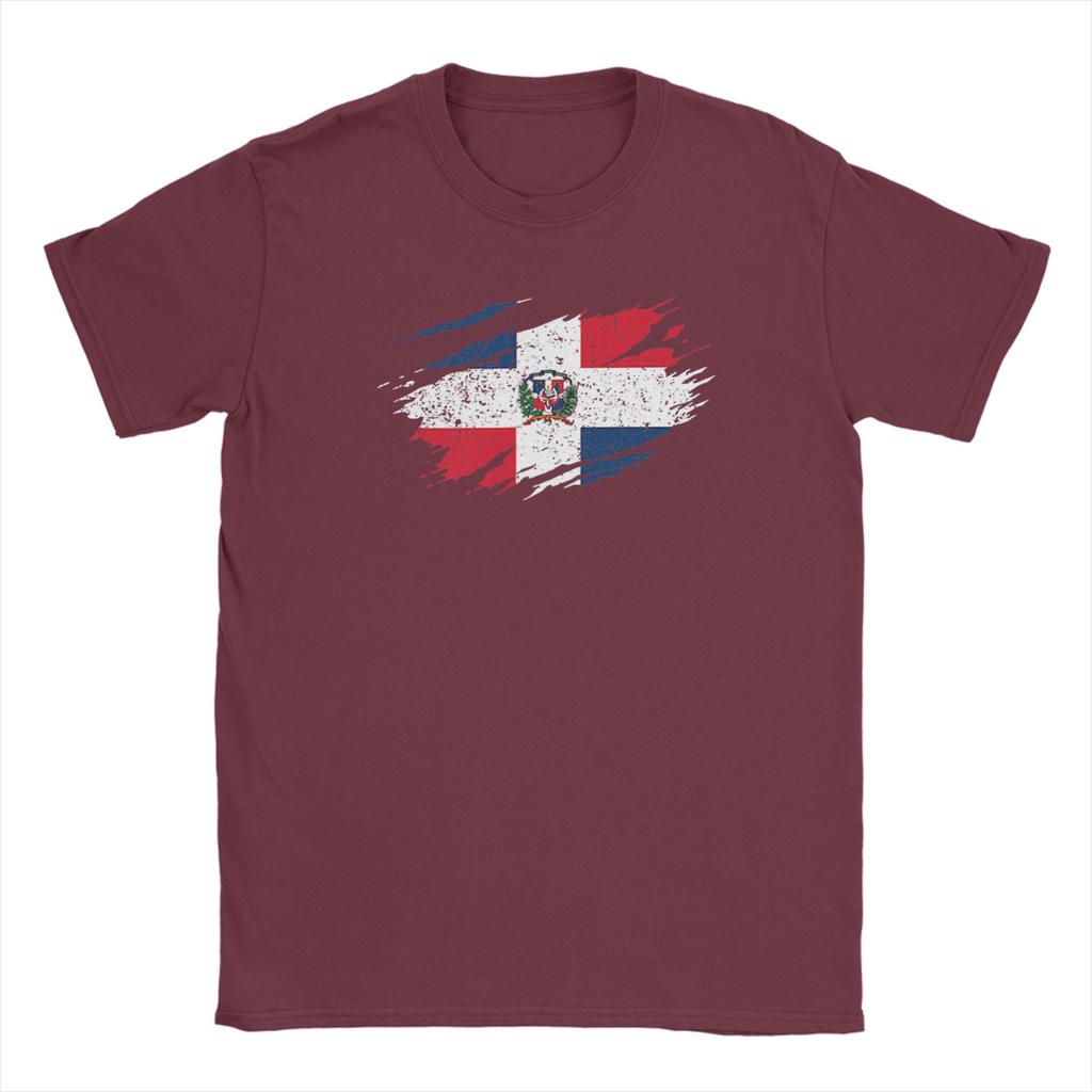 Dominikanische Republik Flagge 100% Baumwolle T-Shirt Für Unisex Sommer Y2K Lustige T-Shirts Rundhals Mode T-Shirts Übergroße Kleidung