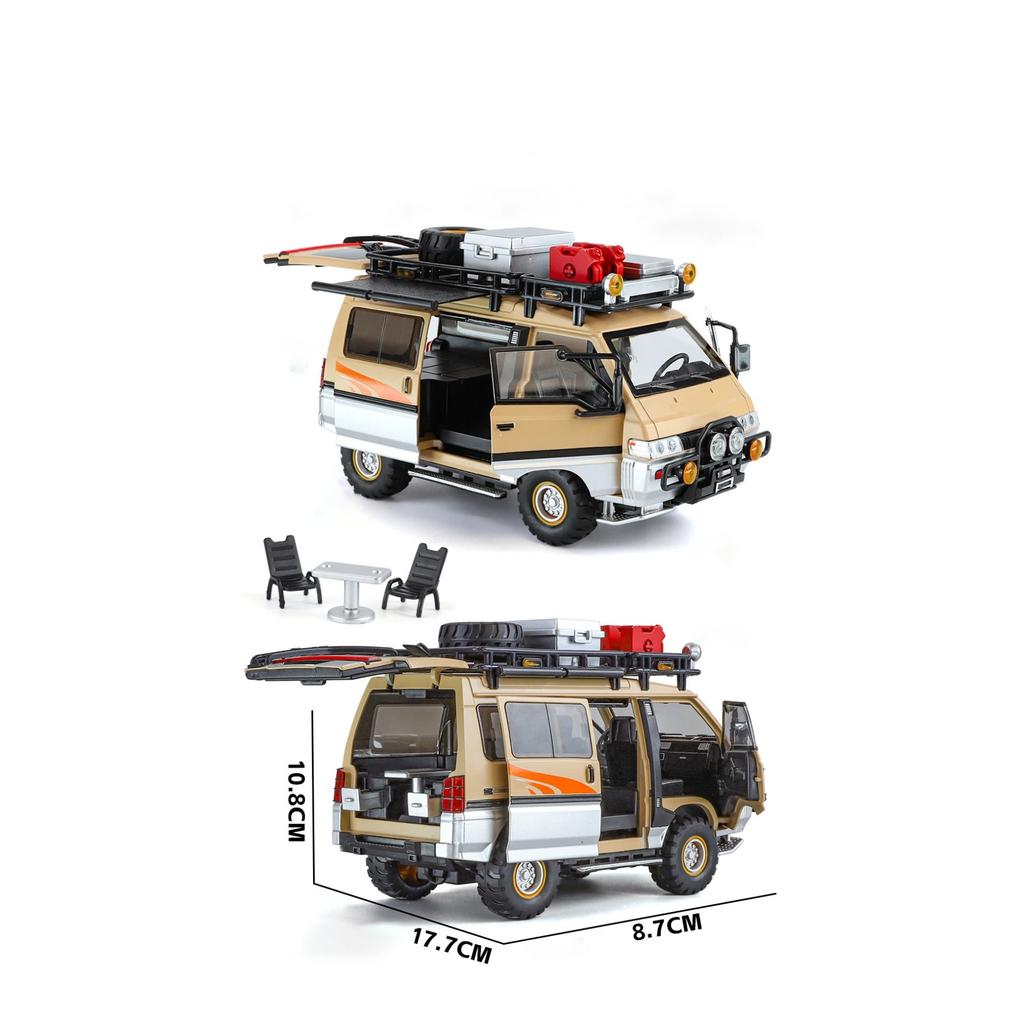 1/24 Mitsubishi Delica Mini Off Road VAN RV Alloy Car Model Sound and Light Children's Toy Collectibles Birthday Gift