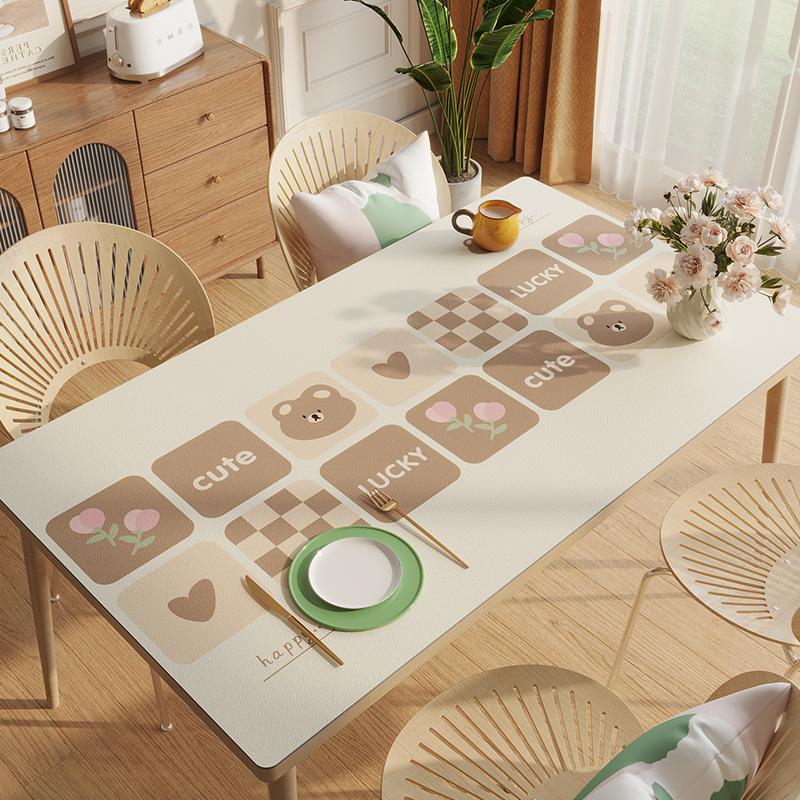 Cartoon Tablecloth Pvc Waterproof, Oil-Proof And Anti-Scalding Leave-In Table Mat Leather Tablecloth Dining Table Mat Coffee Table Mat