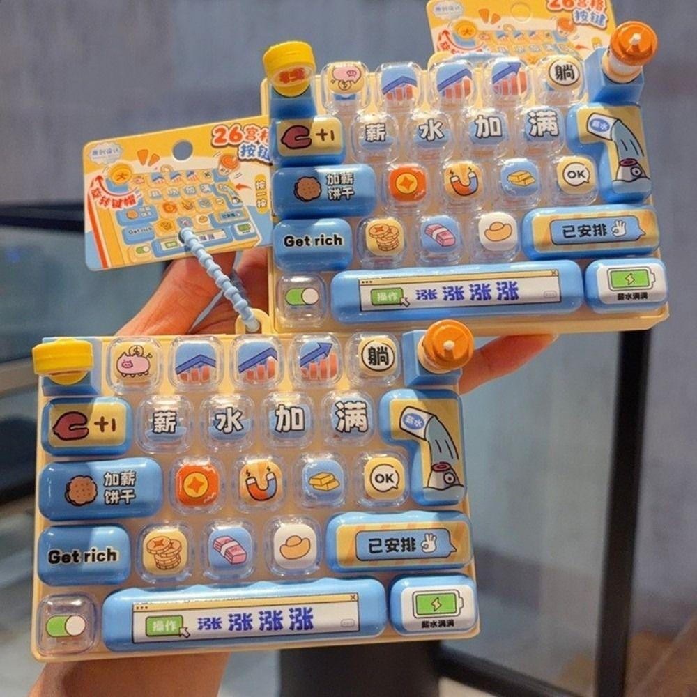 Pressable Keys 26 Keys Keyboard Keychain Rotatable Keyboard Clicker Keychain  Backpack Decor