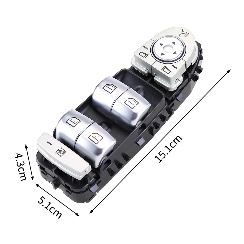 Window Lifter Switch Front Left Power Window Switch Silver Compatible For Mer-cedes W213 2139054803