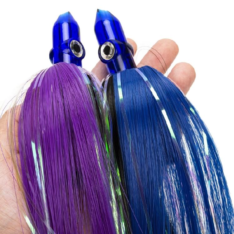 Soft Fishing Lures Squid Skirt Trolling Saltwater Baits for Bass Salmon Trout