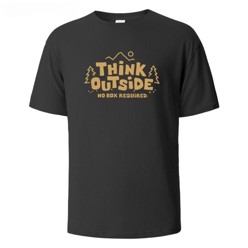 Think Outside Painting Unisex Basic Cotton Tee Relaxed Fit Crew Neck Soft Breathable Casual Everyday Shirt Unisexs Tshirt