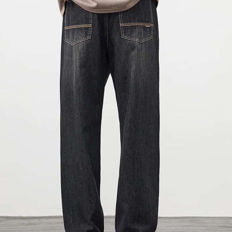 Zhenweisi Men's Loose Straight Fit High Street Casual Denim Jeans