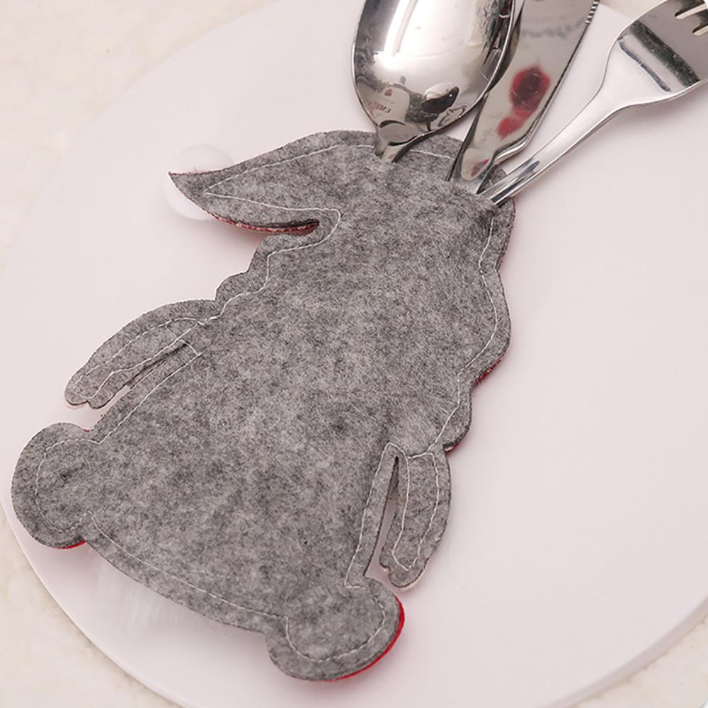 Christmas Cutlery Holder Bags Xmas Caps Santa Claus Snowflake Knife Fork Cover Set Party Dinner Table Tableware Decor Supplies