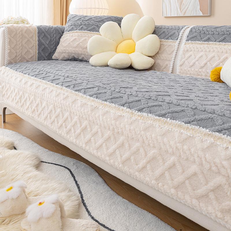 Žakárový Pohodlný Bavlněný Vlněný Nový Moderní Minimalistický Polštář na Pohovku Protiskluzový Polštář Zimní Plyšový Polštář Celoplošná Látka Ručník.