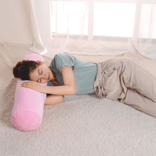Baibu Home Body Pillow, Fluffy and Cute, Cylinder-Shaped, Ultra-Soft Boa Fabric, Pink, 80cm