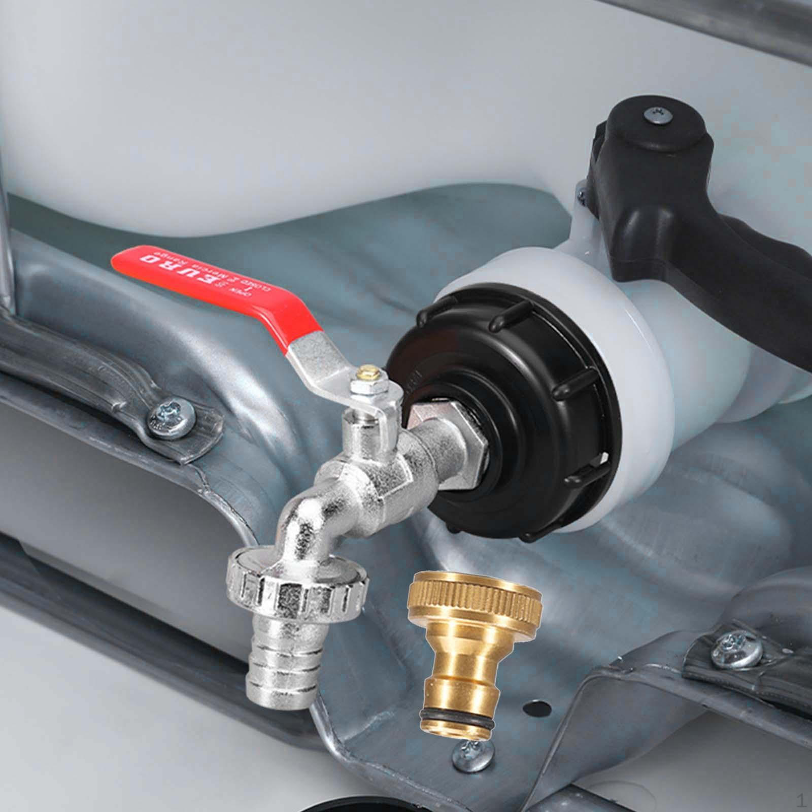 

IBC Tote Adapter Faucet Valve Fittings with Quick Connector Ton Bucket Brass Nozzle